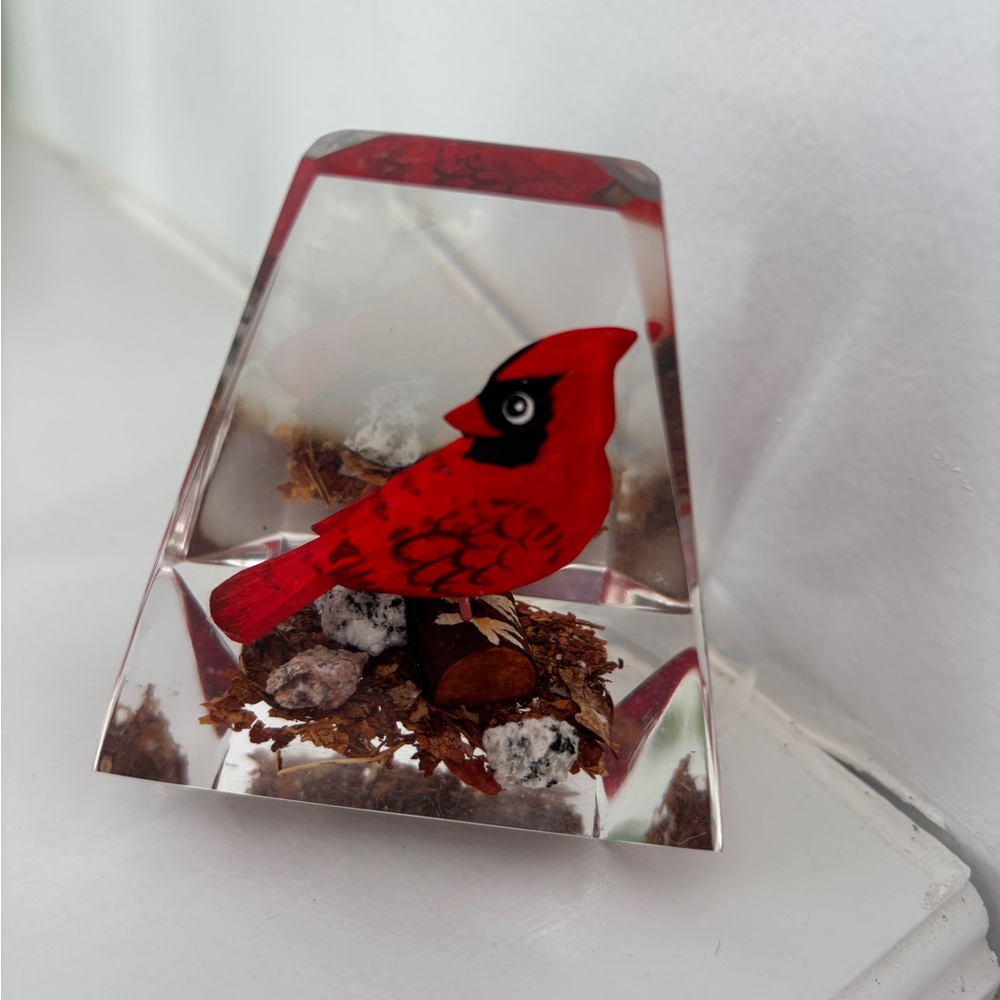 Red Cardinal Bird Paperweight